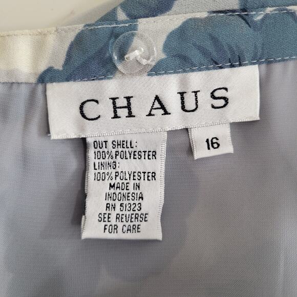 Chaus Floral Midi Skirt Womens XL 32 waist Blue Lined Vintage 90s Casual Dressy - Picture 3 of 12